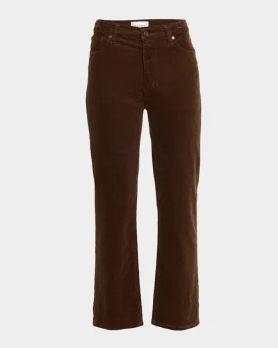 Frame Le Sleek Straight Corduroy Pants In Bitter Chocolate
