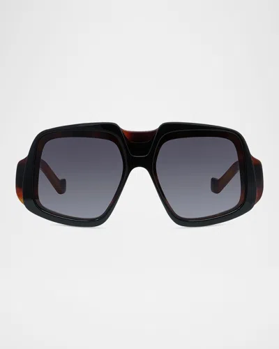Loewe Lw40194i Anagram 52b Havana Scura Sunglasses In Black
