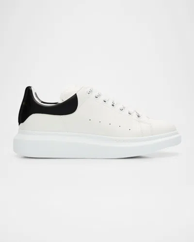 Alexander Mcqueen Men White And Black Low-top Sneakers With Chunky Sole And Contrasting Heel Tab In