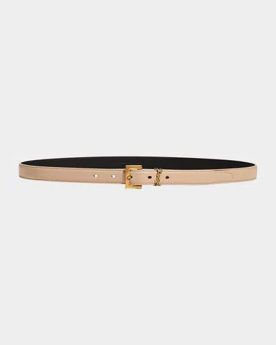 Saint Laurent Ysl Monogram Leather Belt