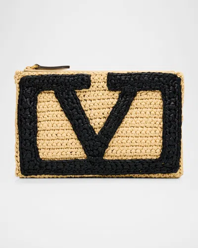 Valentino Viva Superstar Vlogo Crochet Clutch Bag In Multi