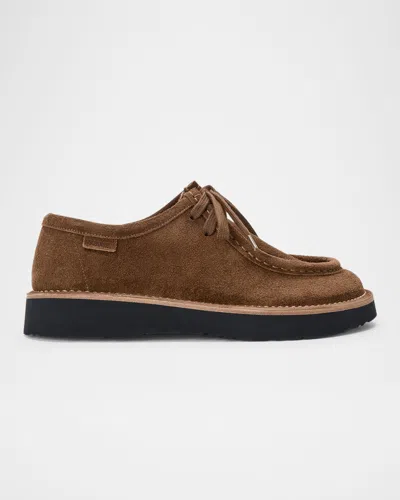 Loewe Faro Suede Lace-up Derby Shoes In Brown