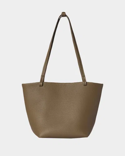 The Row Park Medium Tote Bag In Grain Leather In Brown
