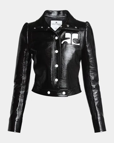 Courrèges Textured Vinyl Crop Jacket