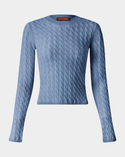 Altuzarra Milla Cashmere Cable-knit Sweater In Blue