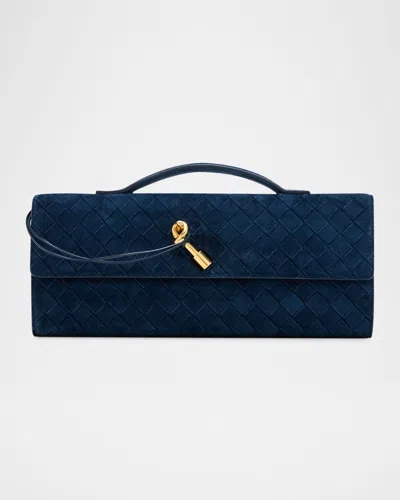 Bottega Veneta Andiamo Leather Clutch Bag In Pink