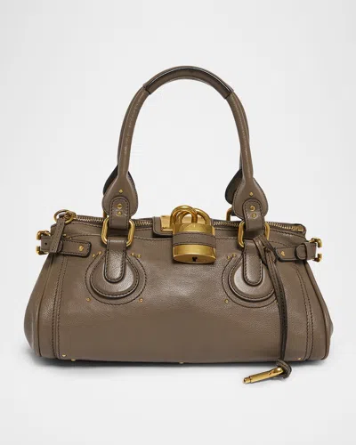 Chloé Paddington Leather Shoulder Bag Padlock Detail