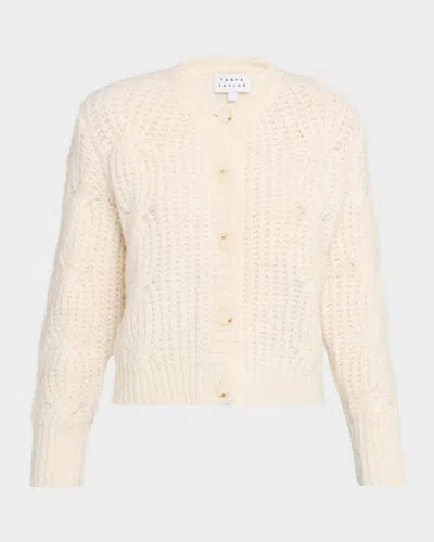 Tanya Taylor Hale Cable-knit Cardigan In Neutral