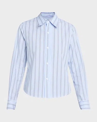 We-ar4 The Rebel Striped Wool Shirt In Blue