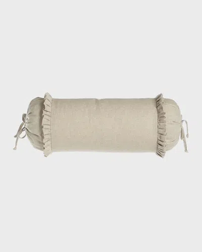 Legacy Essex Flax Neck Roll Pillow In Gray