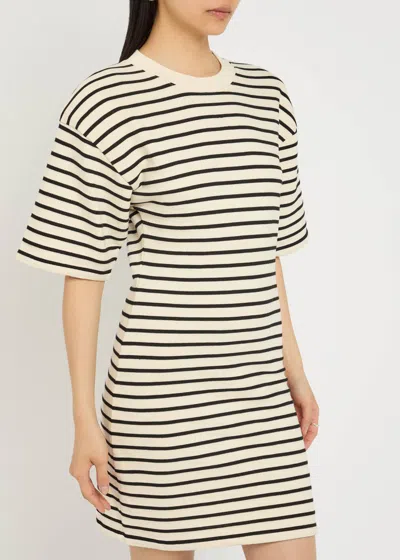 Anine Bing Mona Striped Cotton-blend Mini Dress In Multi