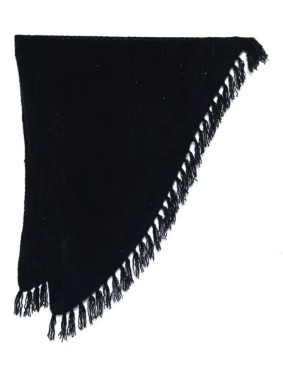 Hemisphere Fringed Scarf In Black
