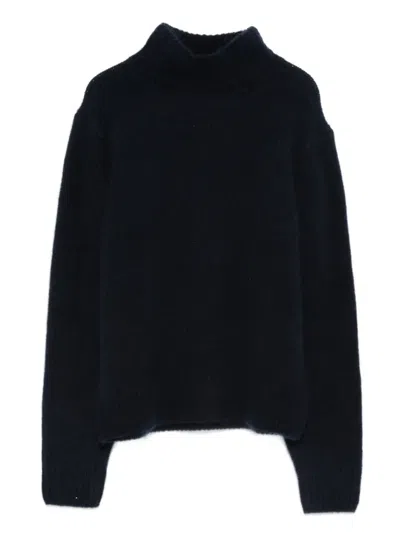 Hemisphere Funnel-neck Sweater In Black