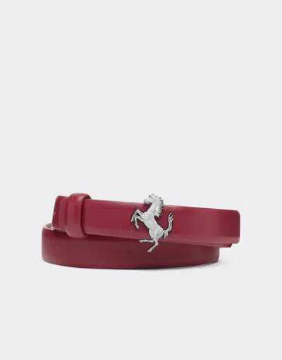 Ferrari Thin Nappa Leather Belt In Red