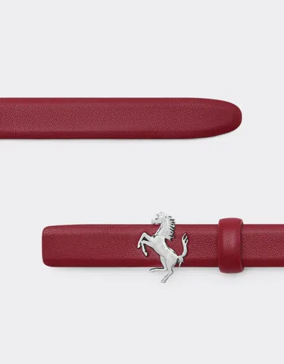 Ferrari Thin Nappa Leather Belt In Red