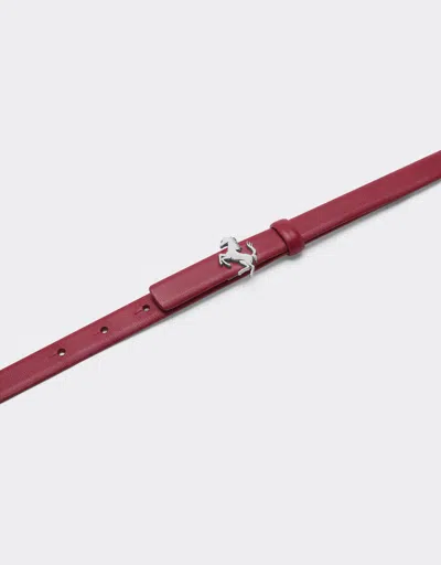 Ferrari Thin Nappa Leather Belt In Red