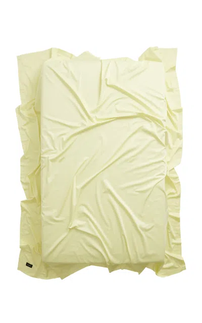 Magniberg Mother Pima Cotton Flat Sheet In Yellow