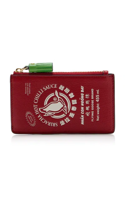 Anya Hindmarch Flying Goose Sriracha Zip Card Case In Red