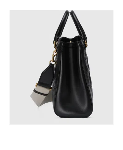 Gucci Gg Matelassé Leather Tote In Black