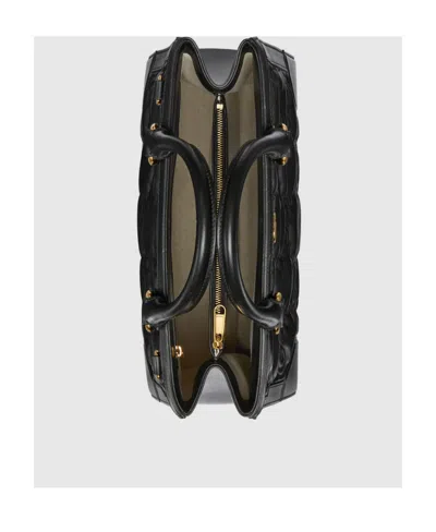 Gucci Gg Matelassé Leather Tote In Black