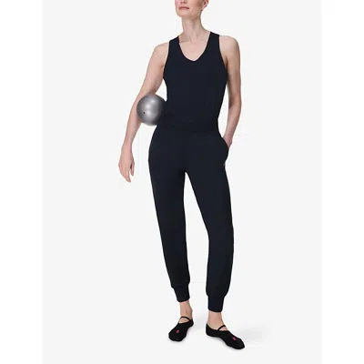 Sweaty Betty Womens Black Gaia Performance Yoga Jumpsuit In Black