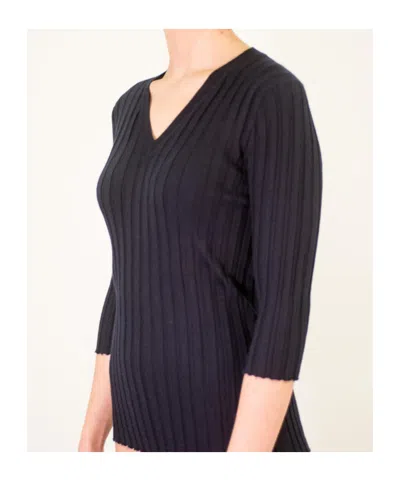 Lela Rose V-neck Sweater In Black