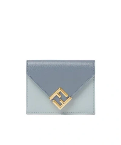 Fendi Ff Diamonds Wallet In Blue