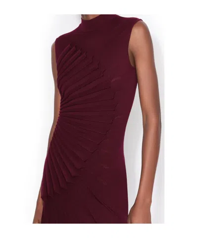 Alaïa Sculpting Wool Dress In Brown