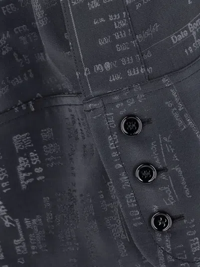 Mm6 Maison Margiela Printed Long Sleeve Shirt Button Cuffs Collar In Gray