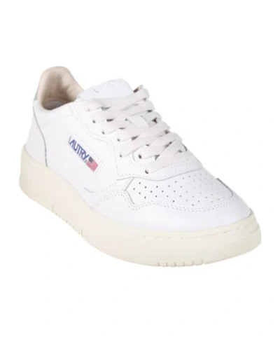 Autry Low-top Sneakers With Perforated Detailing And Metallic Accents In White