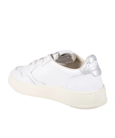 Autry Low-top Sneakers With Perforated Detailing And Metallic Accents In White