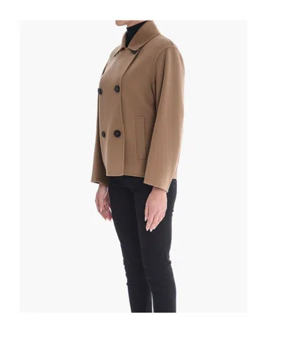 Max Mara Long-sleeved Coat In Brown