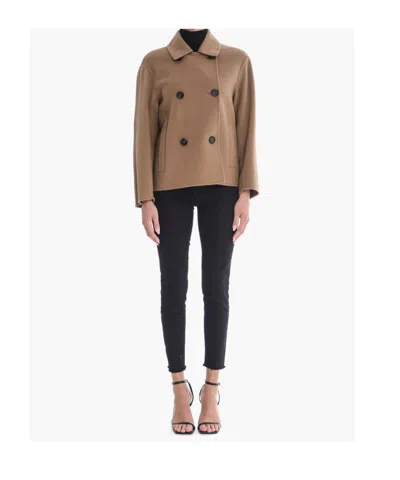 Max Mara Long-sleeved Coat In Brown