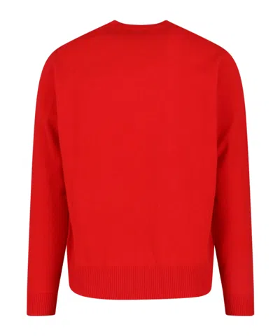 Vivienne Westwood Knit Sweater Crew Neck Ribbed Cuffs Hem In Red