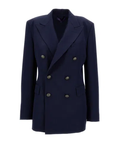 Ralph Lauren Ramona Double-breasted Blazer In Blue