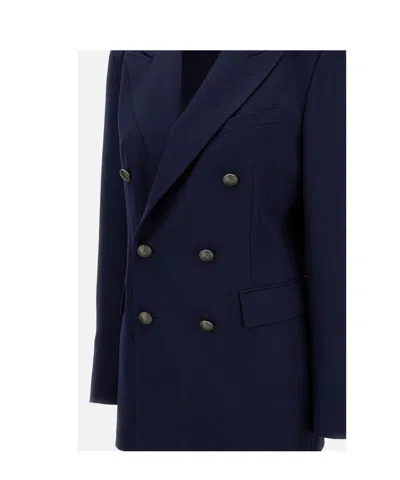Ralph Lauren Ramona Double-breasted Blazer In Blue