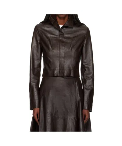 Our Legacy Concealed Leather Jacket In Black