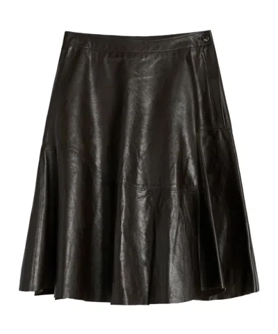 Our Legacy Waltz Leather Midi Skirt In Black