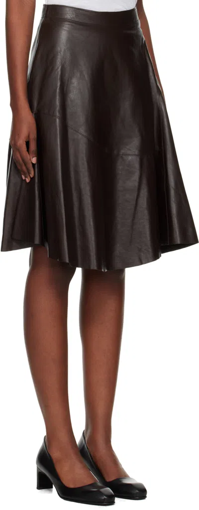 Our Legacy Waltz Leather Midi Skirt In Black