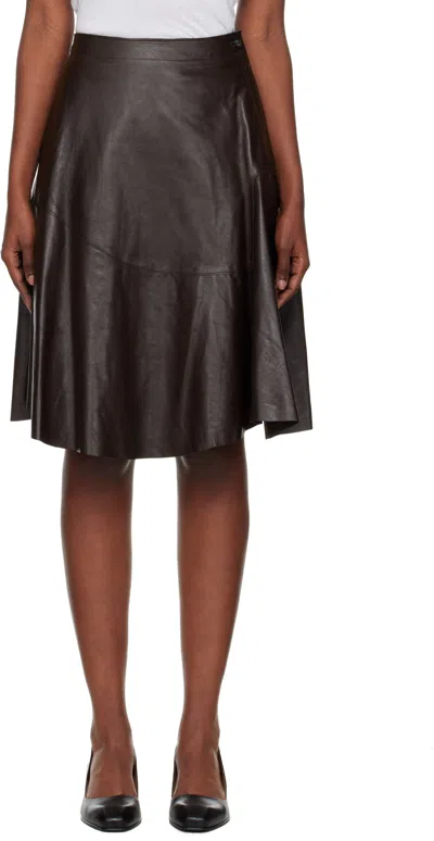 Our Legacy Waltz Leather Midi Skirt In Black