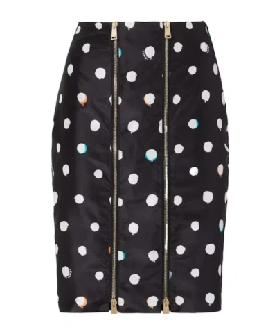 Fendi Falena Dots Printed Mini Skirt In Black