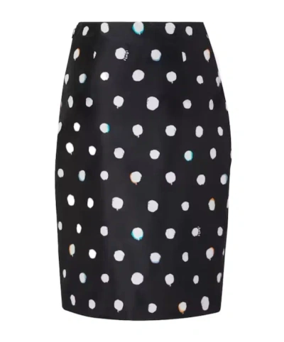 Fendi Falena Dots Printed Mini Skirt In Black