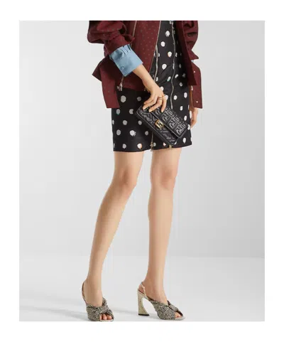 Fendi Falena Dots Printed Mini Skirt In Black