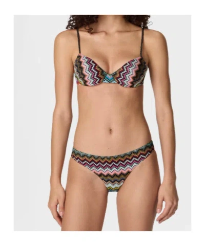 Missoni Pixelated Zigzag Balconette Bikini In Multi
