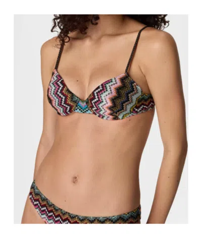 Missoni Pixelated Zigzag Balconette Bikini In Multi