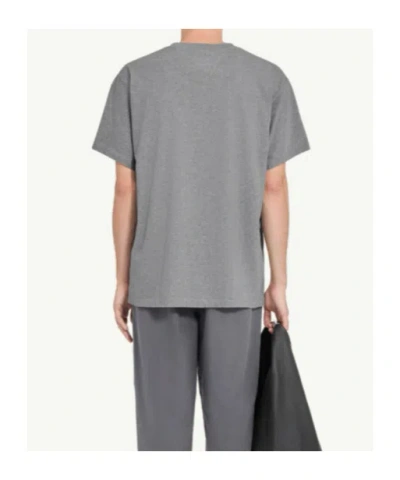 Mm6 Maison Margiela Light Grey T-shirt With Numeric Signature Patch In Gray