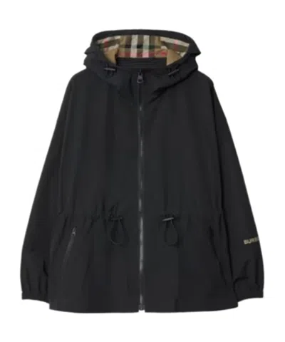 Burberry Hooded Jacket In Black