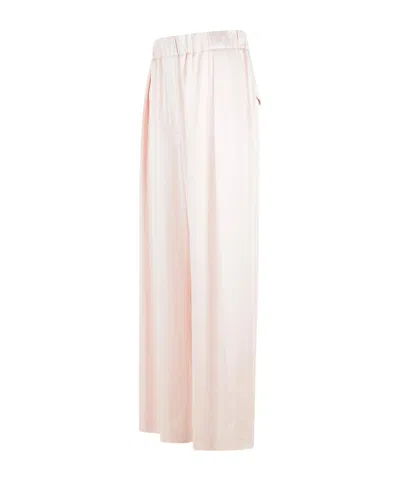 Jil Sander Acetate Blend Trousers Wide Leg Back Pockets In Pink