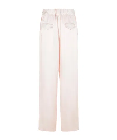Jil Sander Acetate Blend Trousers Wide Leg Back Pockets In Pink