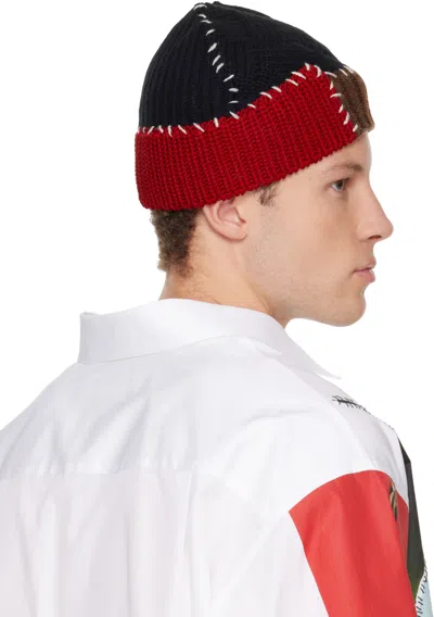 Marni Black Wool Mixed Knit Beanie In Black